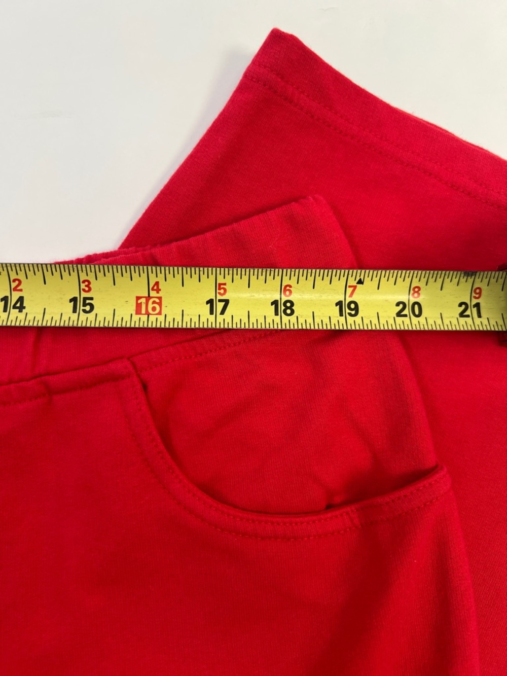 Quacker Factory Red Elastic Waist Capris with Gold Anchor Sparkly Accents - 1X - Picture 7 of 16